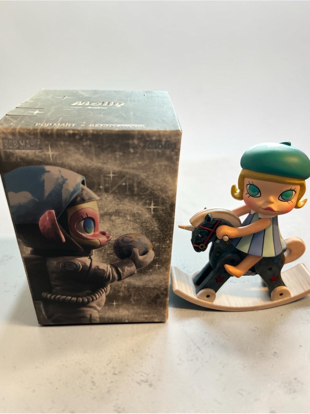 Molly Rocking Horse Figurine - Teal & Yellow Kids Toy